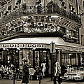 Famous and charming Parisien Cafe de Flore, at a corner in Paris