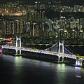 Gwangandaegyo, the bridge of Busan, Korea, at night